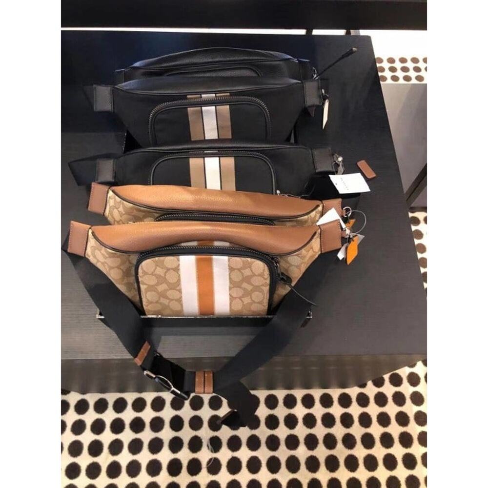 Coach C5386 Waist belt pocket Signature Canvas in Khaki Butterscotch Multi - Picture 7 of 10